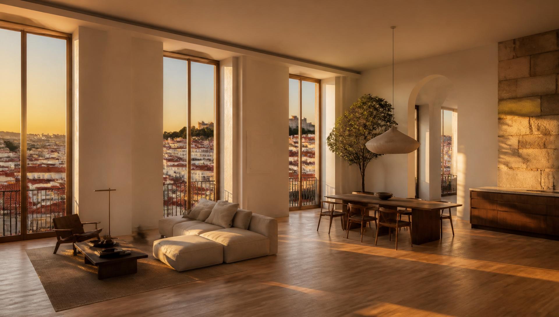 Loft premium remodelado ao pôr-do-sol